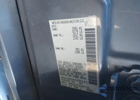 2012 Nissan Altima 2.5 S z USA, uszkodzony, nr VIN 1N4AL2AP1CN420141